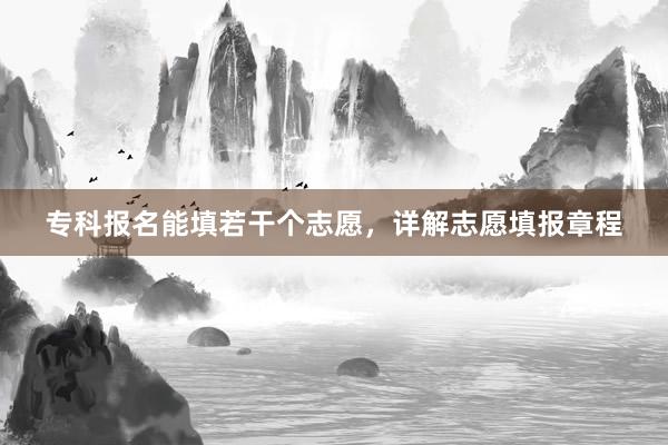 专科报名能填若干个志愿，详解志愿填报章程