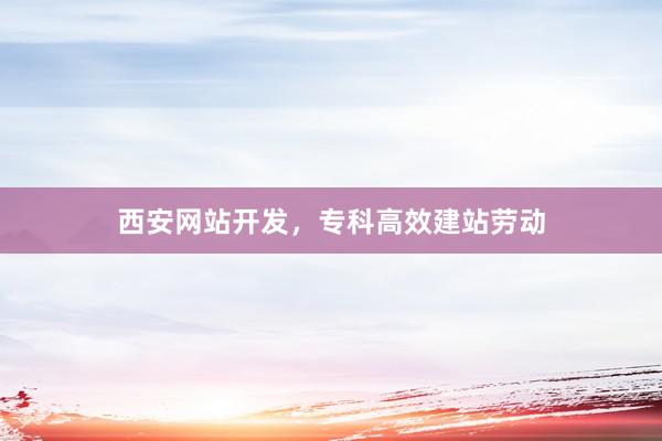 西安网站开发，专科高效建站劳动