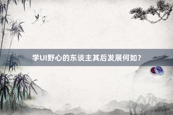 学UI野心的东谈主其后发展何如？